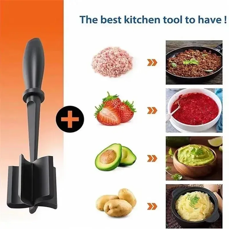 Misturador de salada de frutas manual multifuncional purê chopper batata triturador de carne antiaderente masher cozinha haste de mistura ferramentas de cozinha