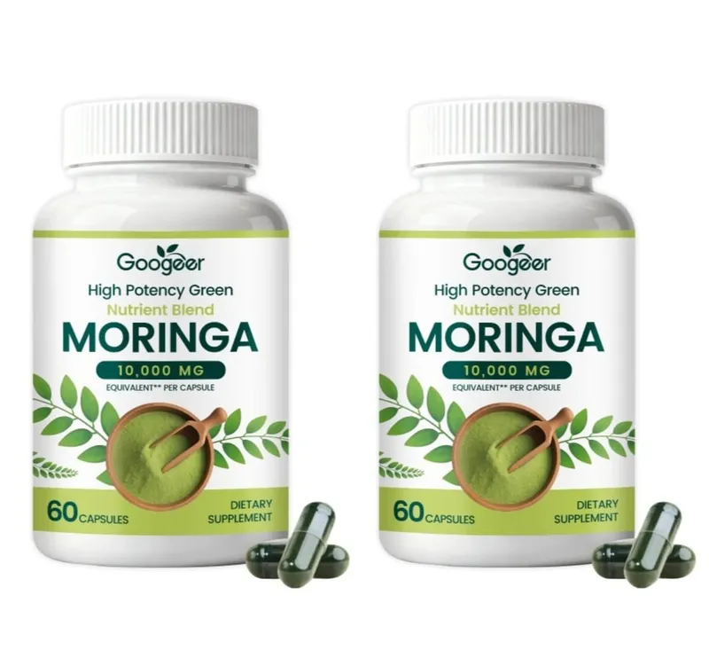 Suplemento de Moringa Premium com Extrato de Folha Natural Fórmula de Nutrição Herbal para Suporte Diário ao Bem-Estar 60 Cápsulas