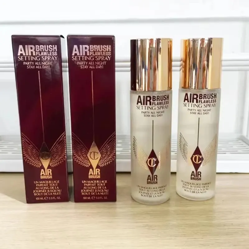 Charlotte Tilbury Setting Spray 16H à prova d'água sem peso e varinha de contorno misturável edificável e sombra 12Pan intensamente pigmentada