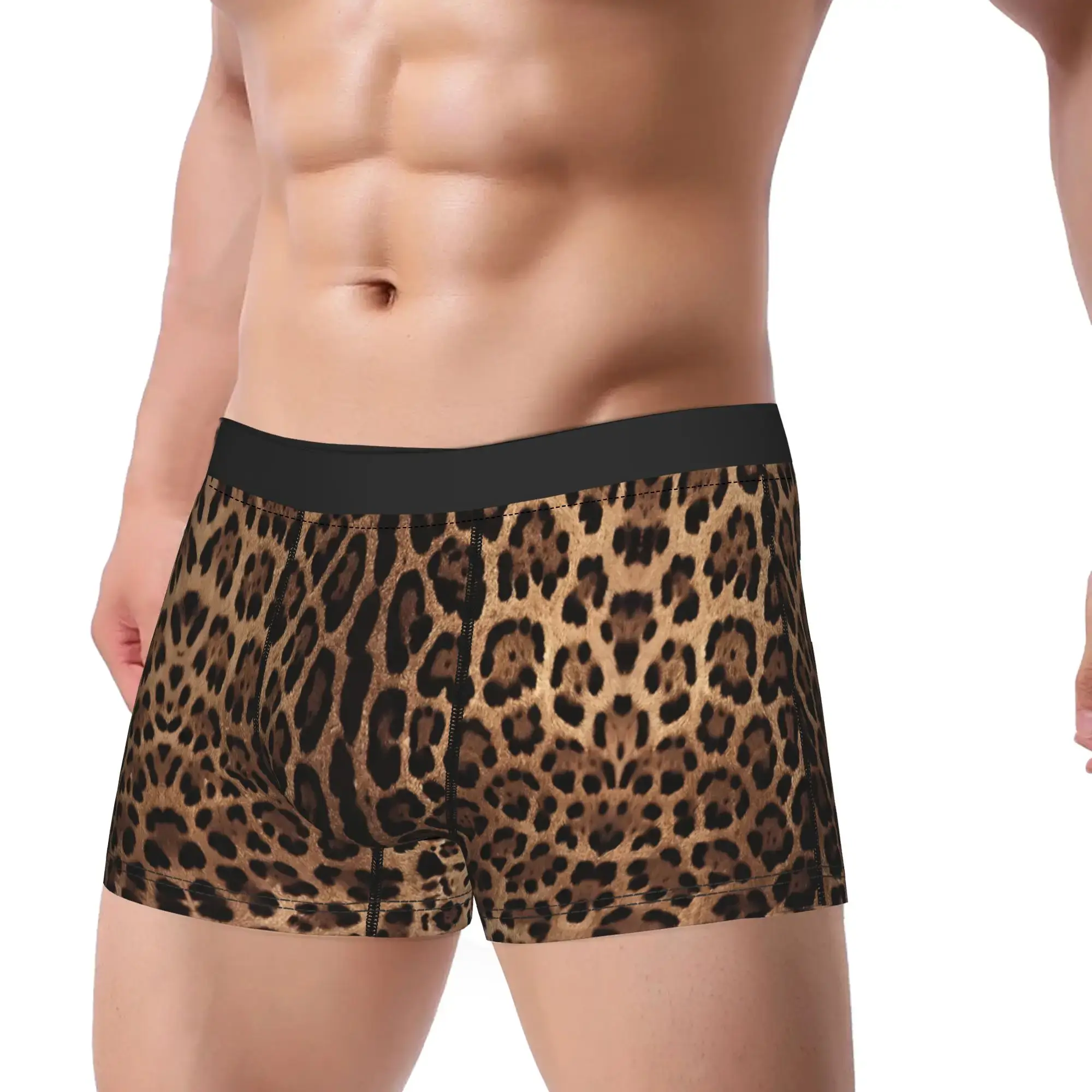 Cuecas com estampa de leopardo, cuecas masculinas com estampa de leopardo, cuecas boxer — image 2