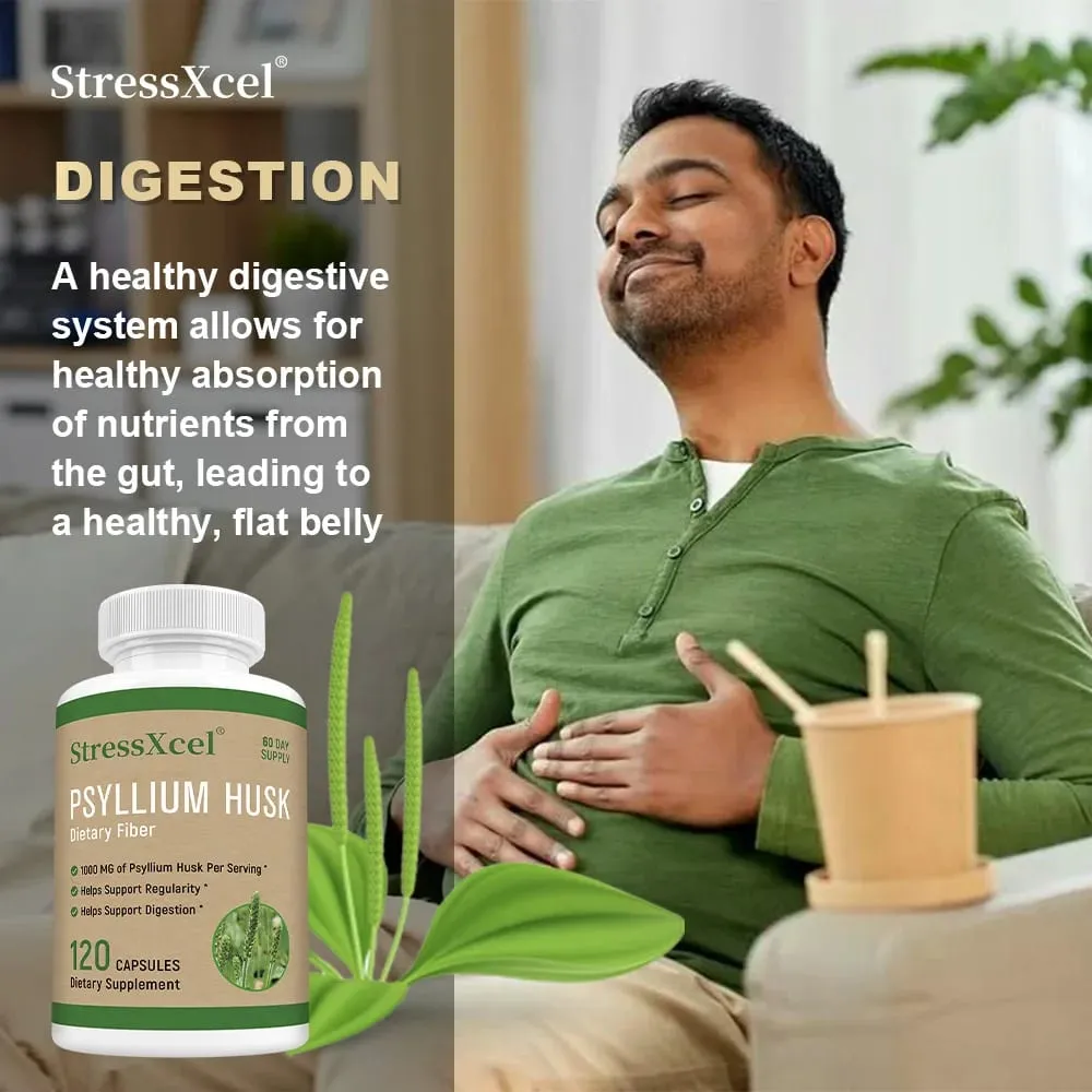 Psyllium Husk - Natural Soluble Fiber Good for Intestinal Health Cleansing Detox Supports Digestive System Health Supplement