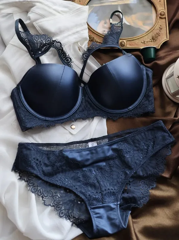 Ajustável superior fino inferior grosso conjunto de roupa interior reunindo lingerie underpant feminino conjunto sutiã brilhante couro do plutônio bralette