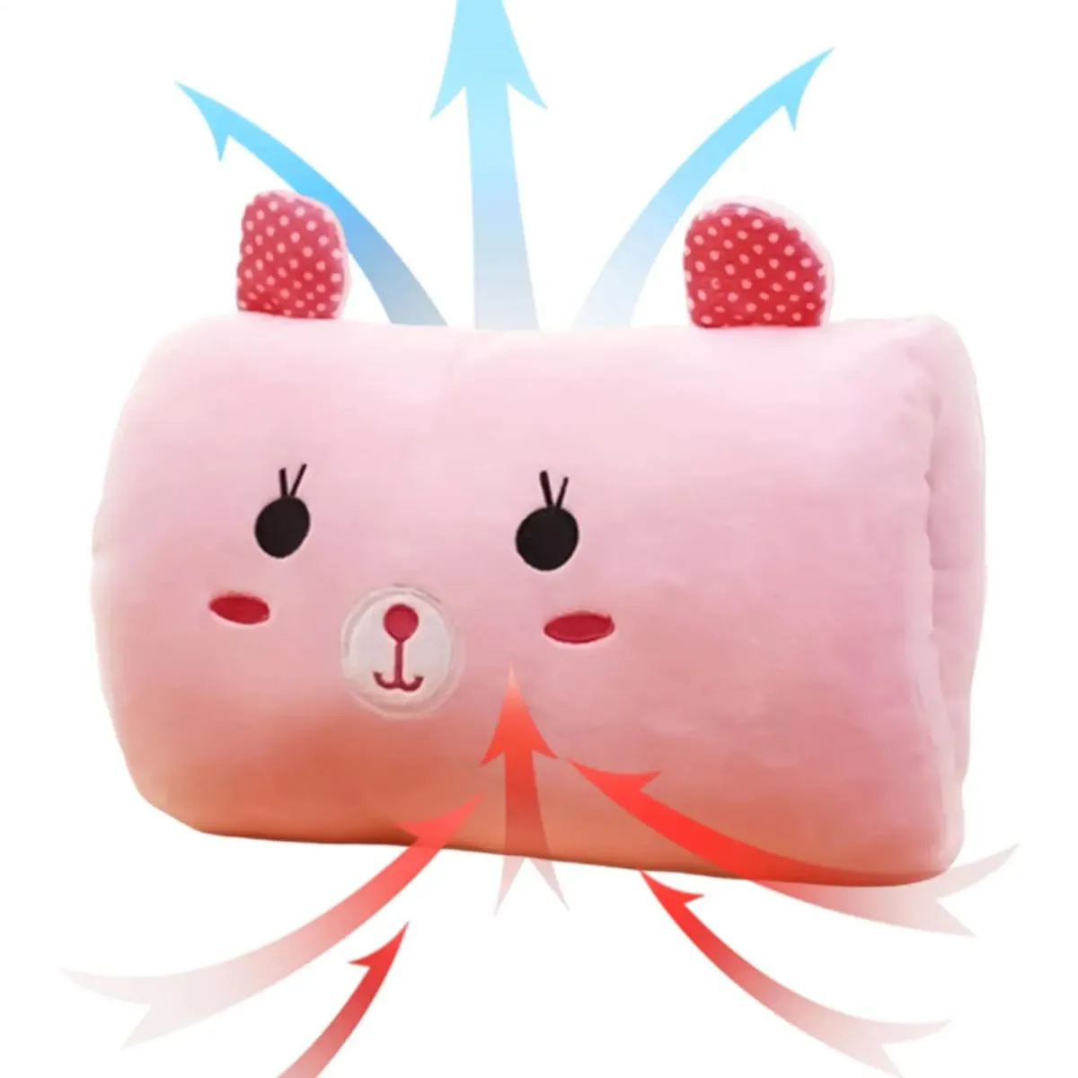 Almofada criativa mão-aquecimento presente de pelúcia forma de coelho mão mais quente muff lance travesseiro para crianças inverno viagem cochilando escola