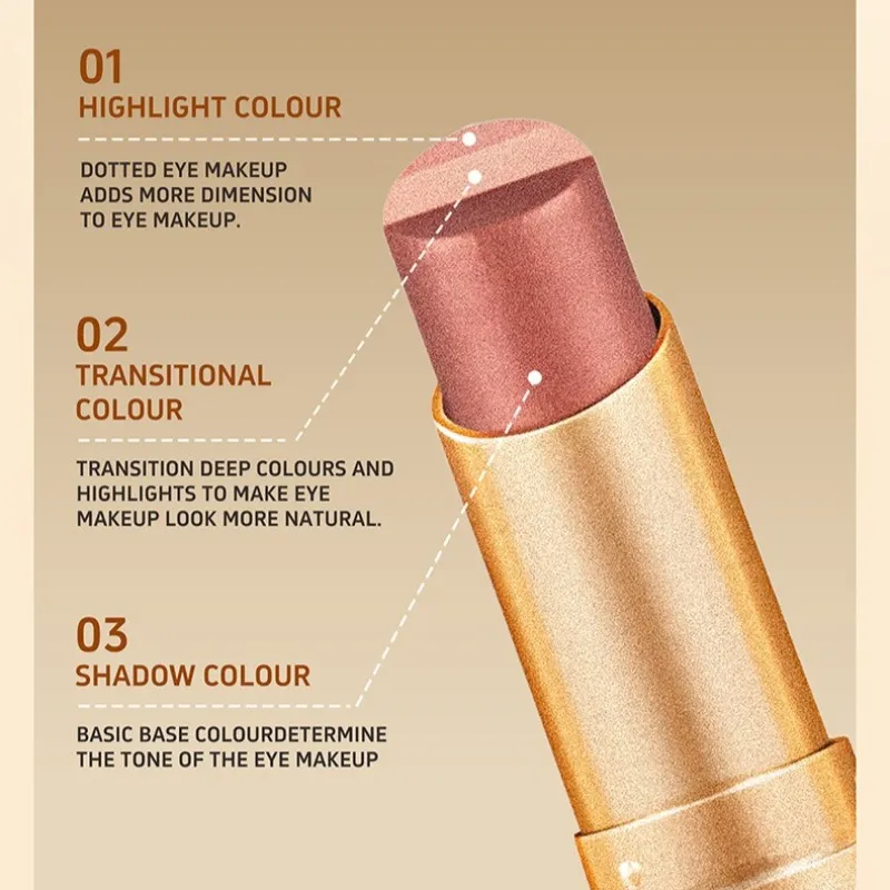 Sombra de olho perolada fosca em 3 cores, à prova d'água, durável, brilho, maquiagem para os olhos, cosméticos de longa duração