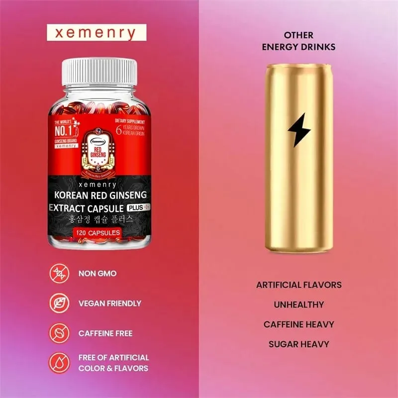 Korean Red Ginseng Extract - Supports Increased Energy Mood Endurance and Performance Improved Muscle Mass