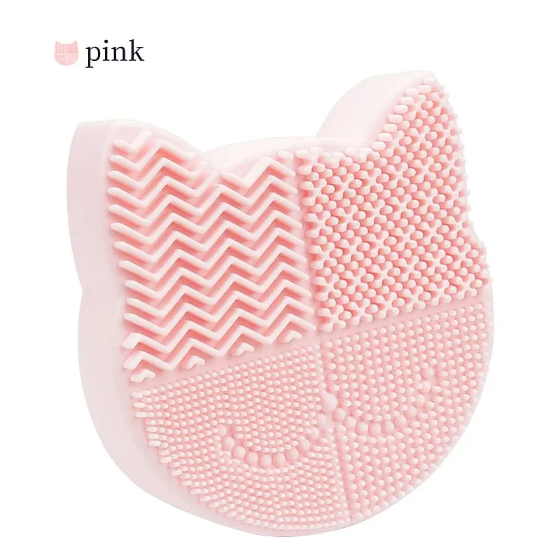 Escova de maquiagem de silicone, caixa de armazenamento de limpeza, placa de lavagem, limpador de tapete, ferramentas de pincéis cosméticos