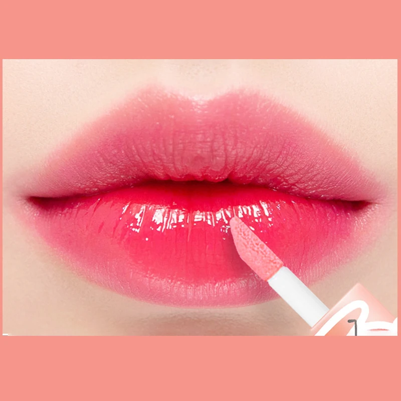 1 pçs hidratante cor mudando batons líquidos transparente pêssego lábio óleo hidratante natural lipgloss maquiagem duradoura cosméticos