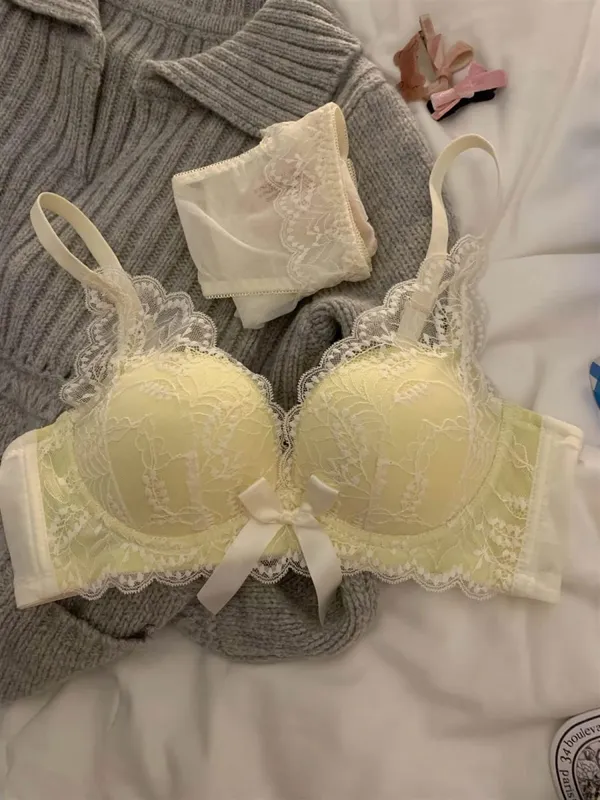 Venda quente sutiã de renda sem fio feminino pequeno busto grosso acolchoado push up elevador anti sag suporte lateral lingerie sexy 32-38 ab