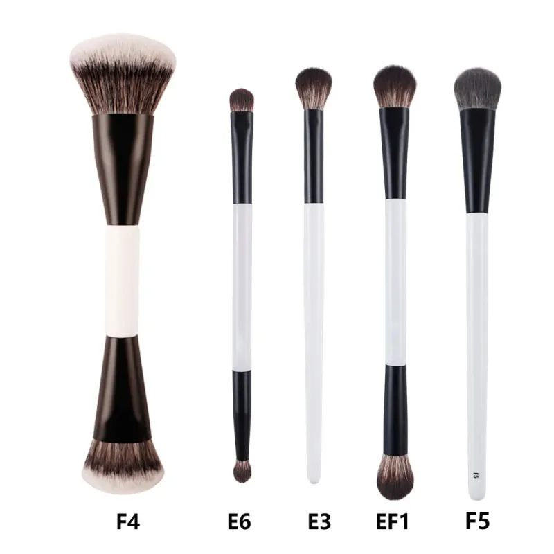 2 pçs/set Branco Dupla extremidade Angular Pincéis de Maquiagem Fundação Blush Contorno Maquiagem Pincel Punho De Madeira Ferramenta Cosmética Mari F4