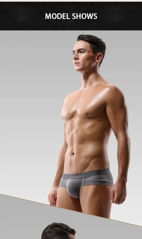 5PCSMen's cuecas de três peças com bolsa em forma de U, tecido modal, respirável, calças inferiores de cintura baixa para jovens de verão