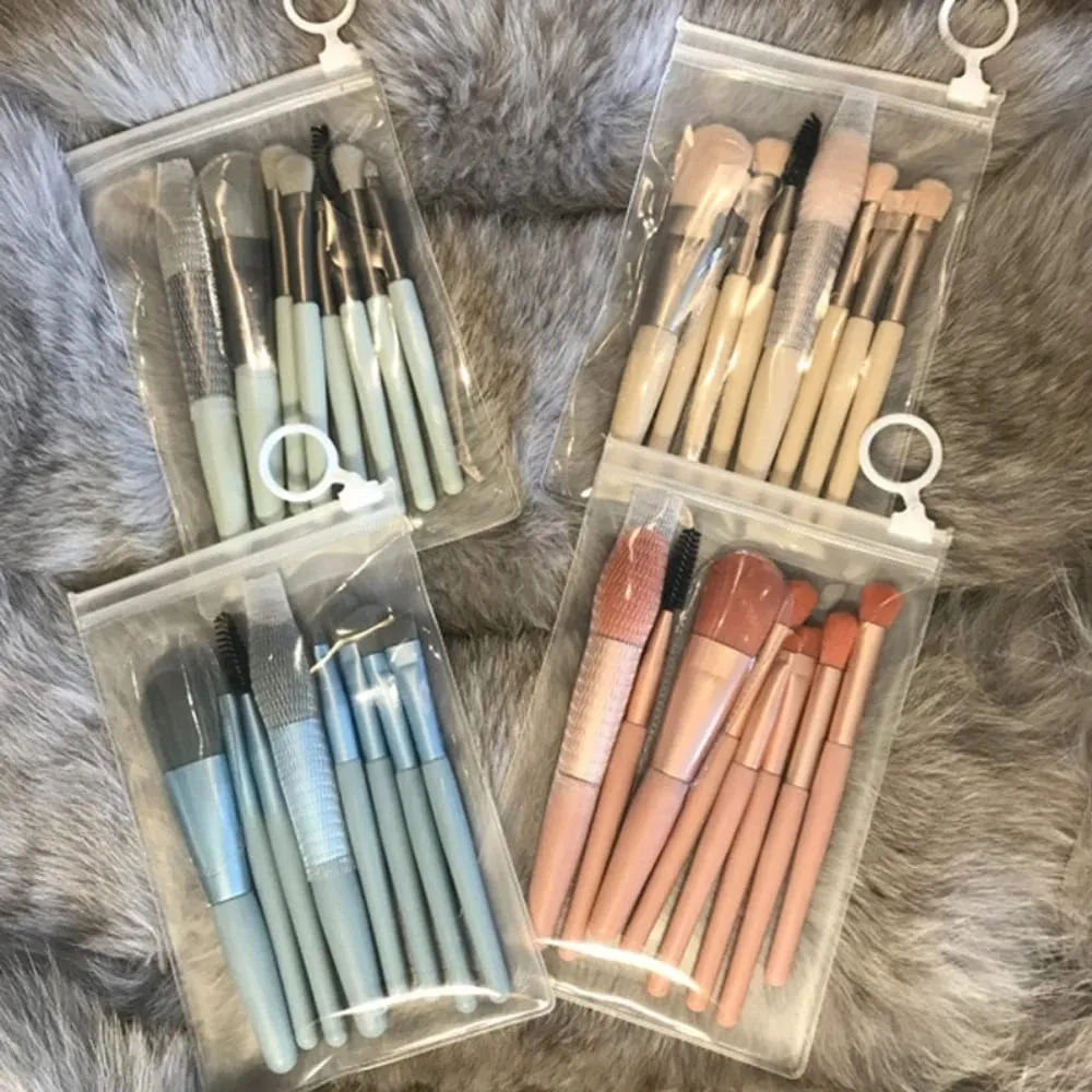 Pincéis de maquiagem para base, blush em pó, sombra, mistura, 8 peças, pincéis de maquiagem macios e fofos, ferramentas de beleza, pincéis de maquiagem, cosméticos