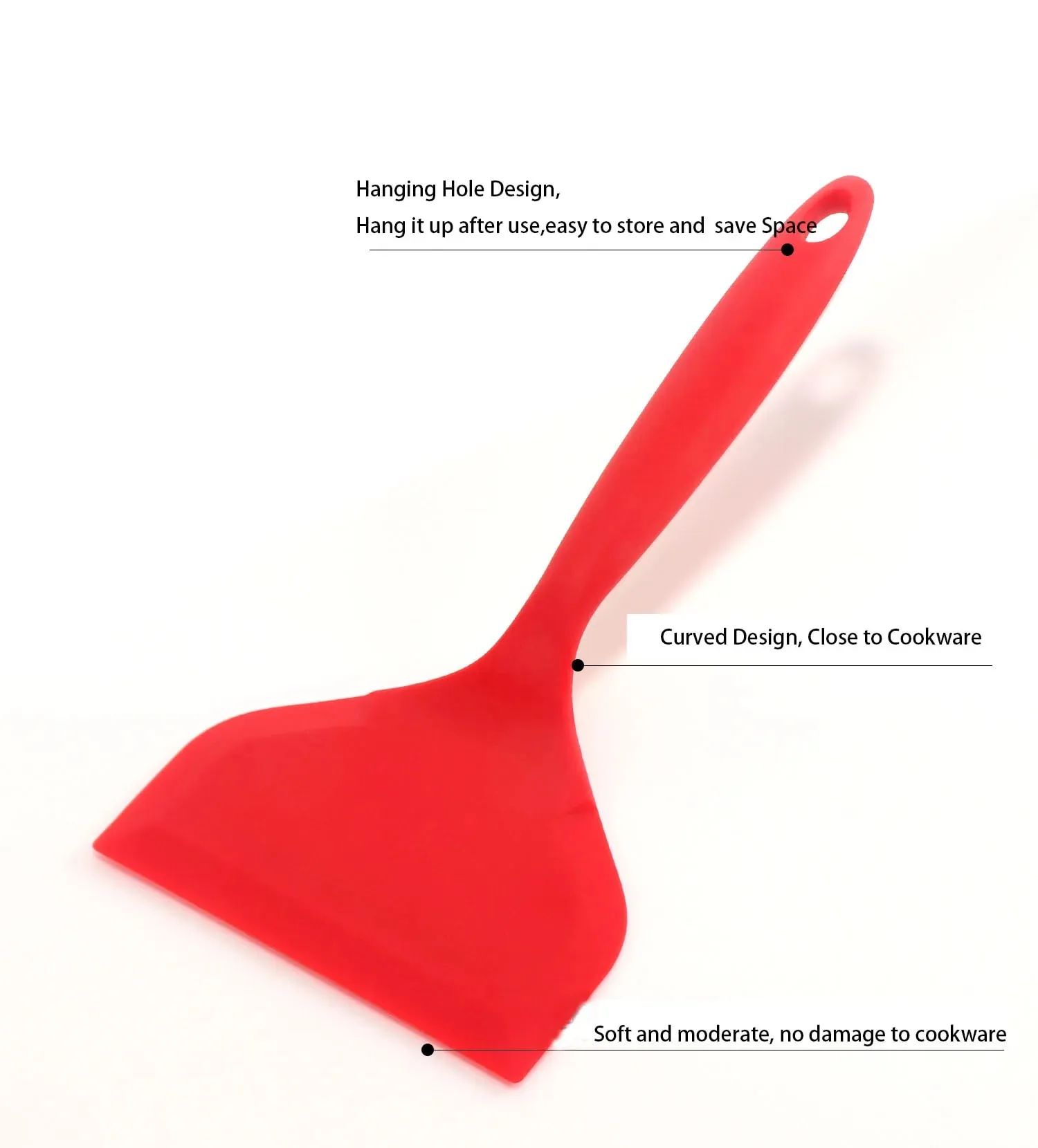Espátula de silicone para panquecas, pá para omelete, virador para ovos, peixe, panqueca, antiaderente, larga e macia, pá de pizza, raspador de cozinha — image 4