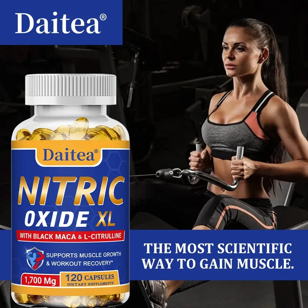 Óxido nítrico - cápsulas de suporte à saúde masculina contém extrato de raiz de maca em pó para crescimento e fortalecimento muscular