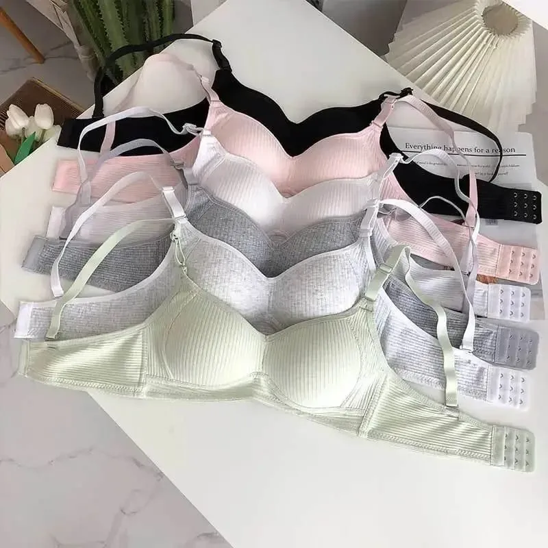 Mulheres conjuntos de sutiã sem costura calcinha + sutiã sem fio 2 pçs terno cor sólida bralette lingerie sexy sutiã de algodão feminino conjunto