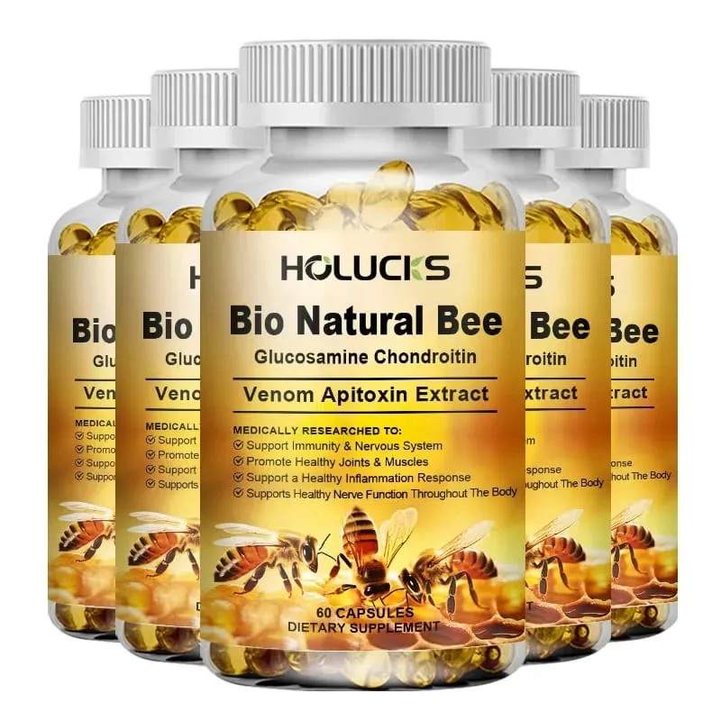 Suplemento Bio Natural de Abelha com Apitoxina e Glucosamina Suporta Função Nervosa Flexibilidade Alivia Rigidez Confiança