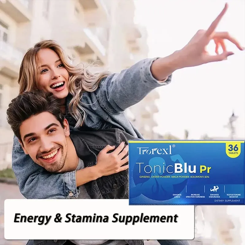 TonicBluPro Blue Pills Suplementos masculinos para melhorar a resistência e a energia Comprimidos naturais de ostra e ginseng