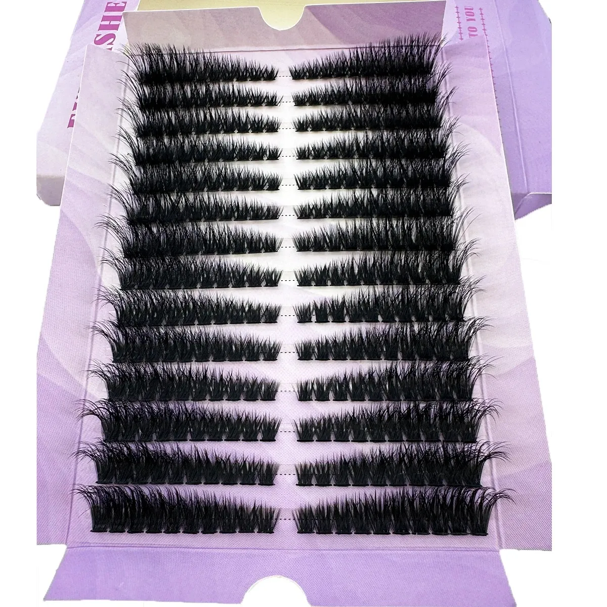 14 Rows Large Capacity Individual Lash Clusters DIY 50D/80D/100D Handmade Fluffy Volume False Eyelashes Cat Eye Lash Extension