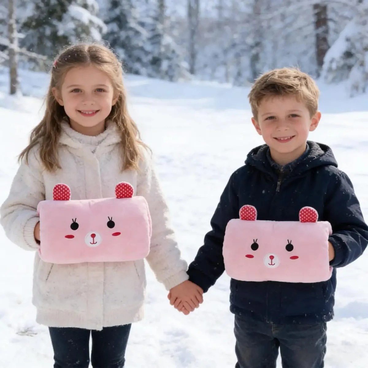 Almofada criativa mão-aquecimento presente de pelúcia forma de coelho mão mais quente muff lance travesseiro para crianças inverno viagem cochilando escola