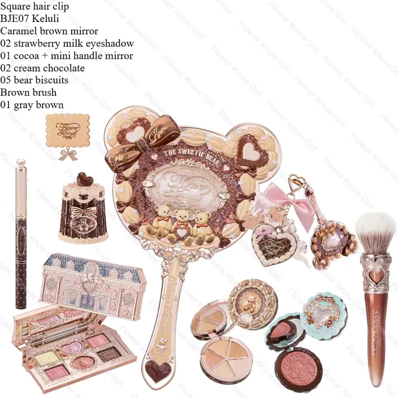 Coleção de maquiagem FlowerKnow Pop up Store - Conjunto de brilho labial pigmentado de longa duração para beleza aprimorada
