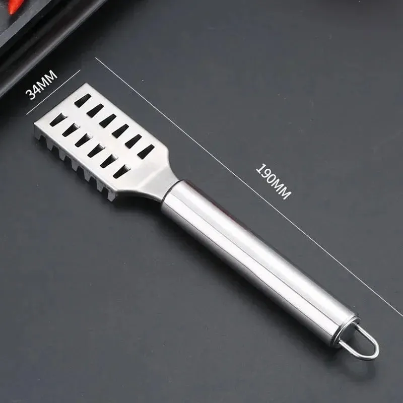 Faca de escama de peixe em aço inoxidável, raspador de escala, dente de serra, desossa, filetagem, corte, escavação, faca maw, 1 peça