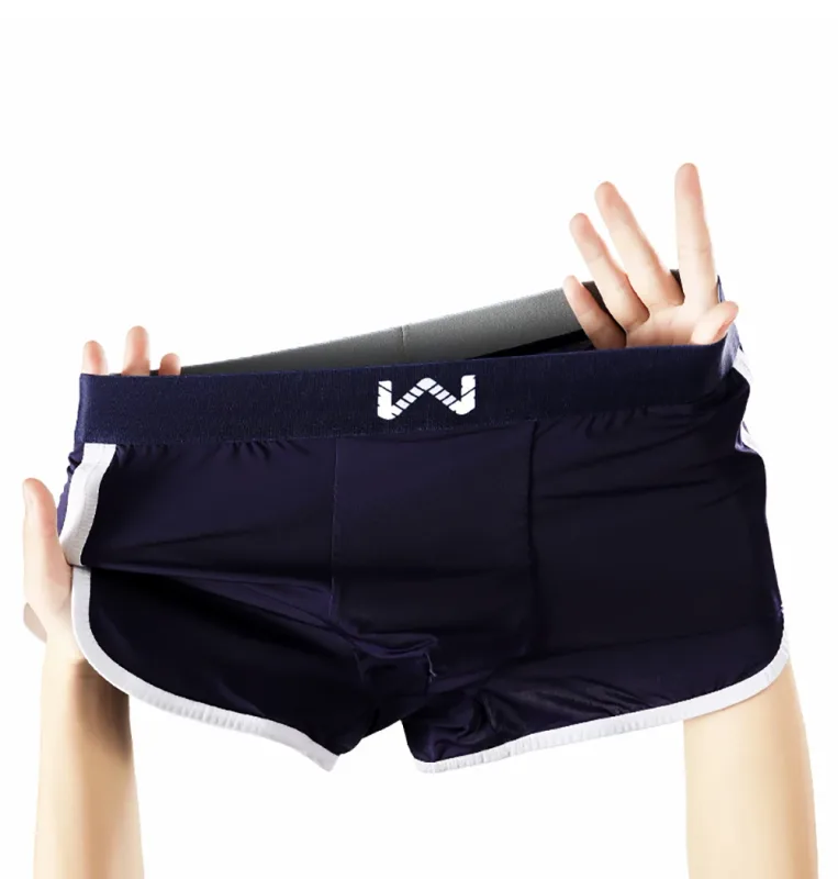 3PCS/Pack Ice Silk Breathable Antibacterial Mesh Men's Underpants Large Space Pouch Panties High Elastic Waistband Boxer Homme