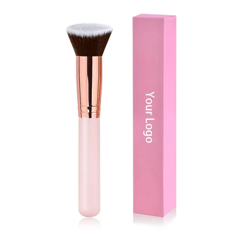 Pincéis de maquiagem de marca própria grátis, base solta, corretivo, pincel de mistura, ferramenta de maquiagem de beleza rosa, atacado, 10 peças