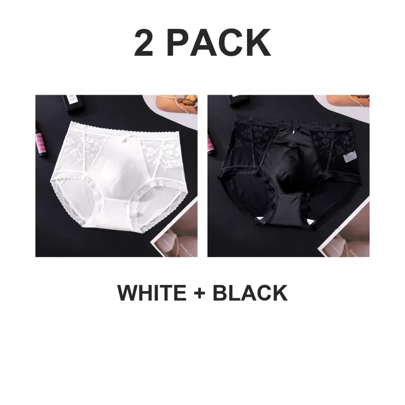 2 pacotes masculinos cuecas de renda de cetim de cintura média 3D bolsa strass arco alto elástico acabamento recortado suave — image 20