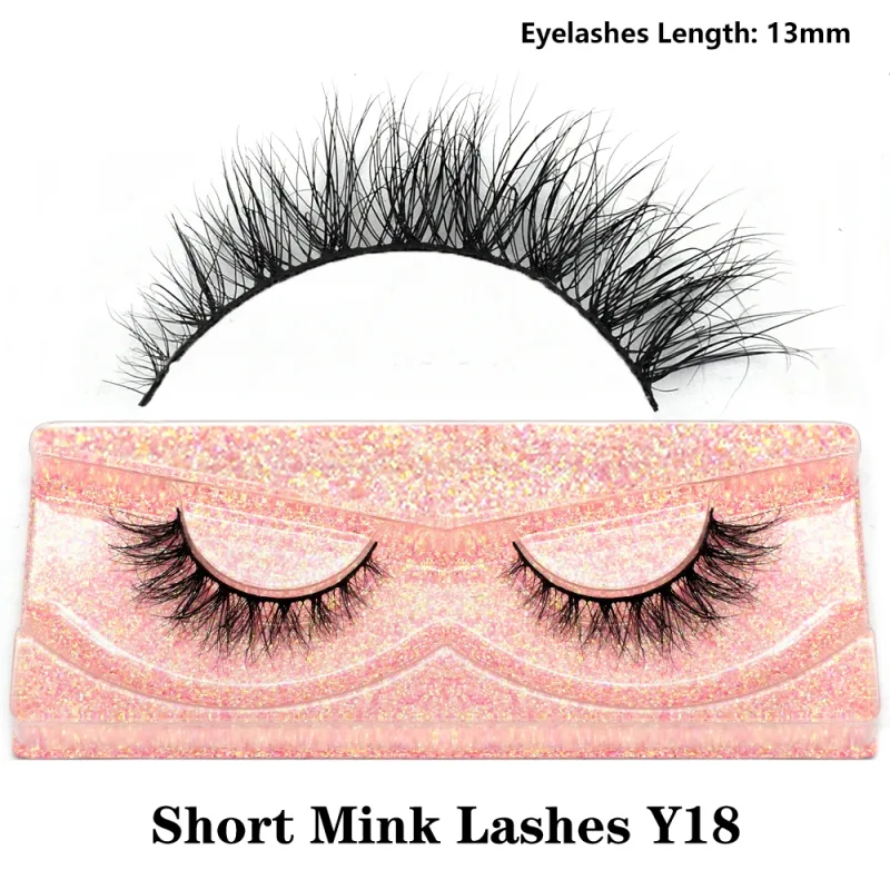 Half Eye Lashes Natural 3D Mink Short False Eyelashes Fluffy Wispy Cross Strip Fake Lashes Soft Half Eyelashes Extension Makeup — image 24