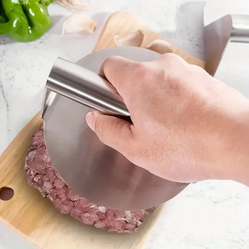 Nova prensa de hambúrguer Smash em aço inoxidável | Fabricante de patty resistente e molde smasher para cozinha de grelhar churrasco (antiaderente) — image 1