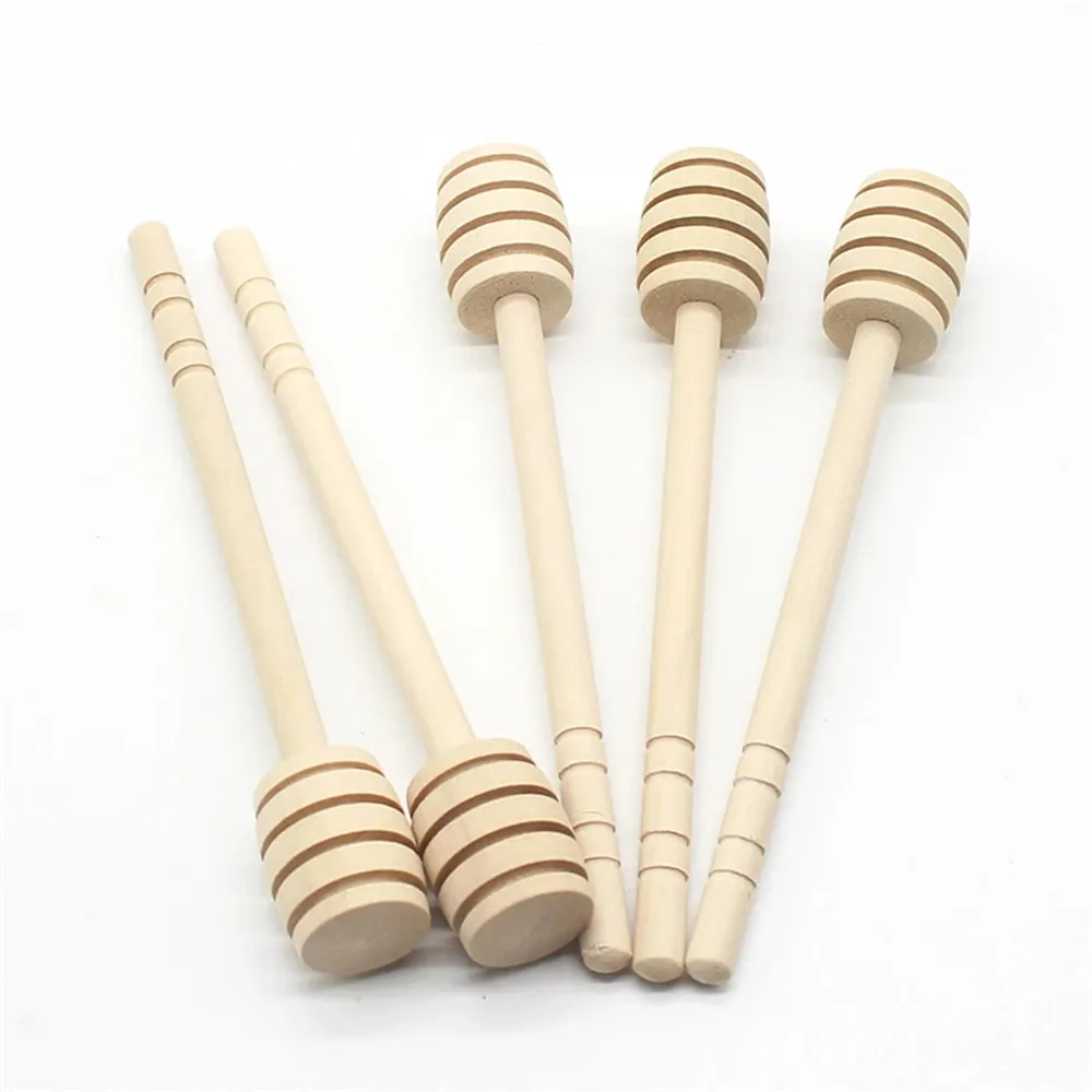 100pcs madeira mel dipper vara servidor para frasco de mel dispensar chuvisco mel
