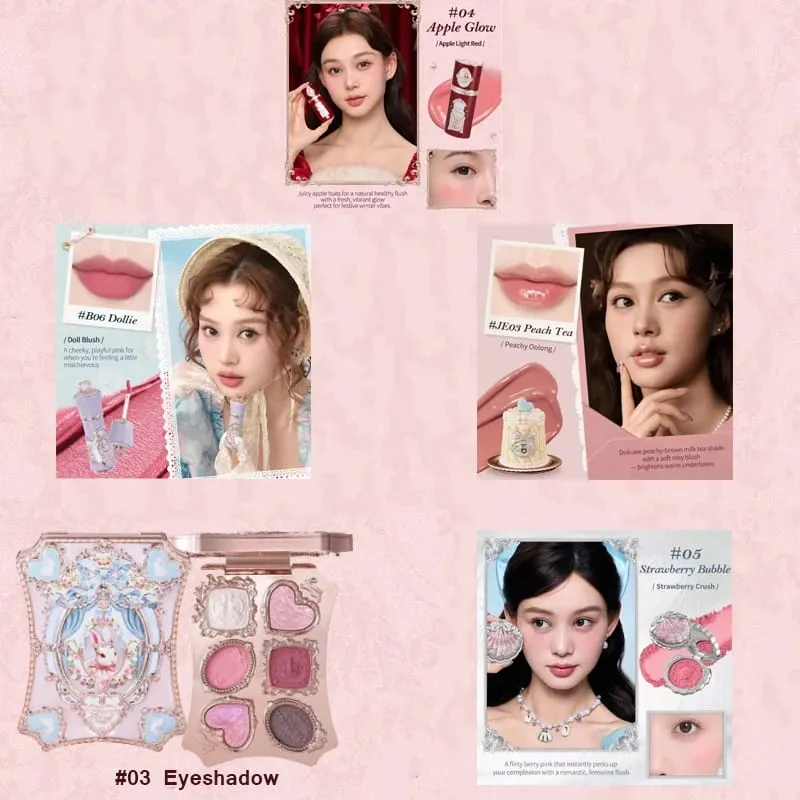 Flor sabe kit de maquiagem profissional completo conjunto de presente de maquiagem sereia anjo destaque cisne batom 5 peças conjunto