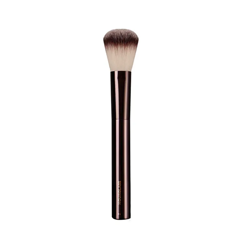 1 peça #2 pincéis de maquiagem blush pó contorno blush pincel de maquiagem requintado ferramenta cosmética profissional cabo de metal com caixa