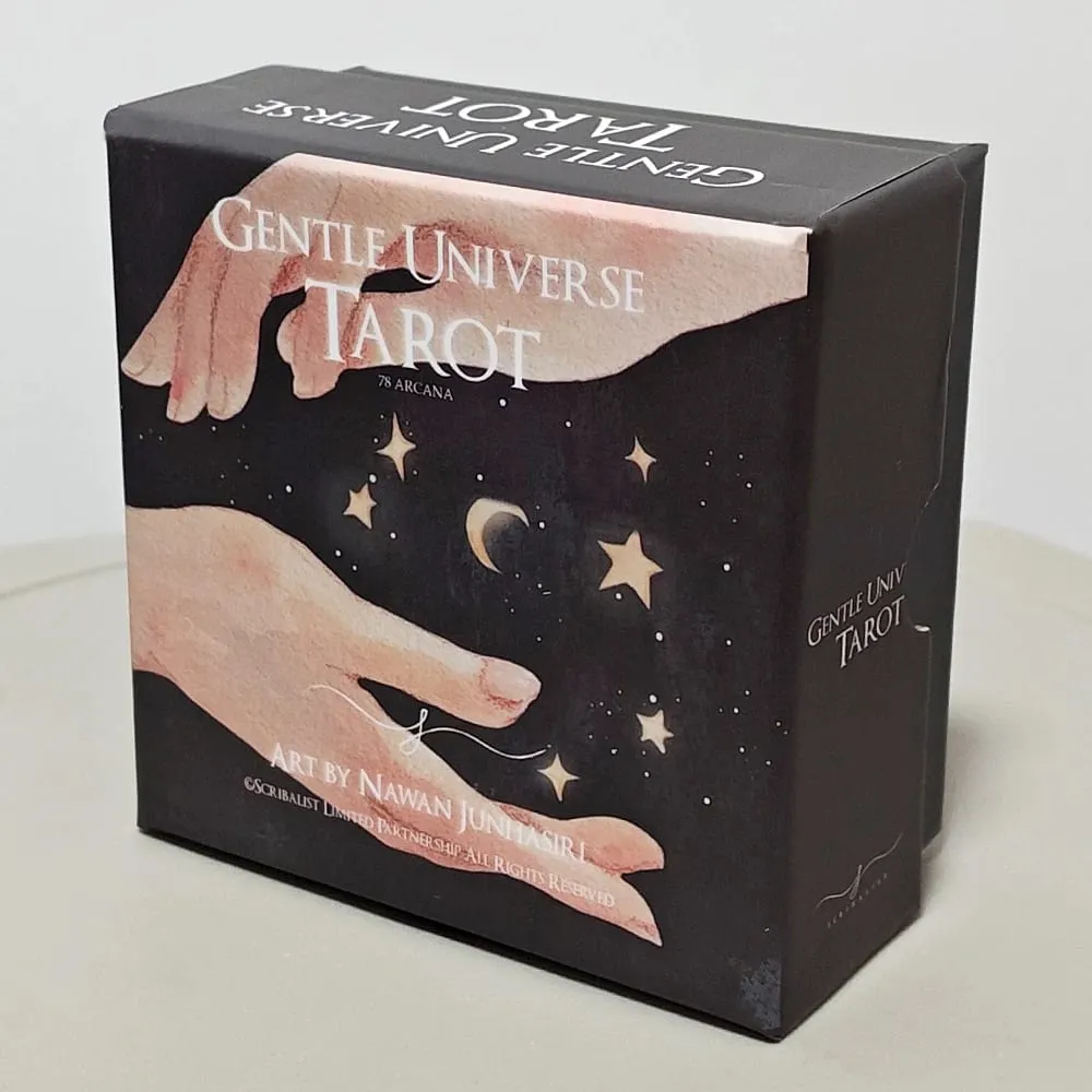 8.8*8.8cm duplo-relevo suave universo tarô baralho 78 peças circulares redondas cartas de tarô aquarela arte bruxaria em caixa rígida