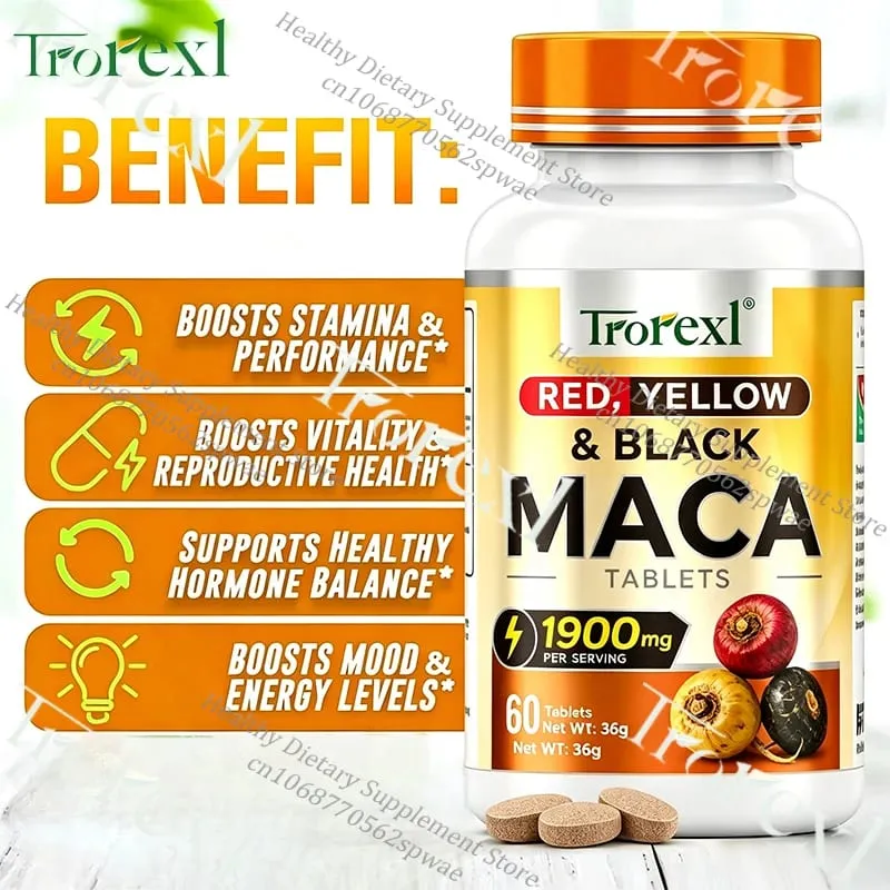 Suplementos de Desempenho Masculino – Apoiam a Resiliência, Confiança Física e Resistência com Mistura de Raiz Tricolor