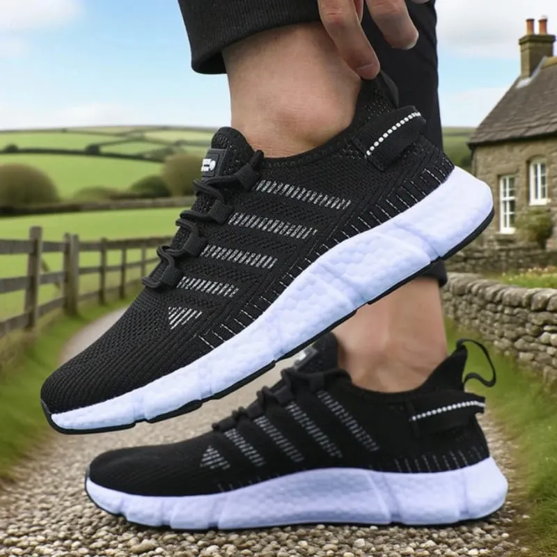 Tênis de corrida de sola macia para homens malha respirável flexível tênis casuais confortáveis ​​solas sustentáveis ​​sapatos de treinamento de tênis