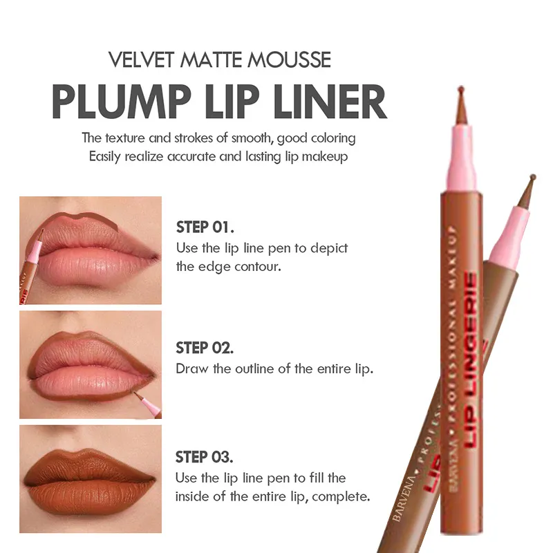 Lápis delineador labial fosco, à prova d'água, aplicação suave, hidratante à prova de manchas, altamente pigmentado, 6 cores, maquiagem para contorno labial