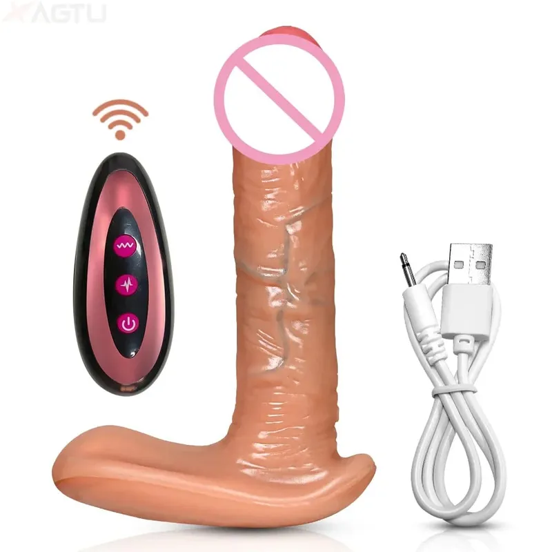 Remote Control Thrusting Dildo Vibrator Realistic Dildos G Spot Anal Vibration Stimulation Penis Adult Sex Toys for Women