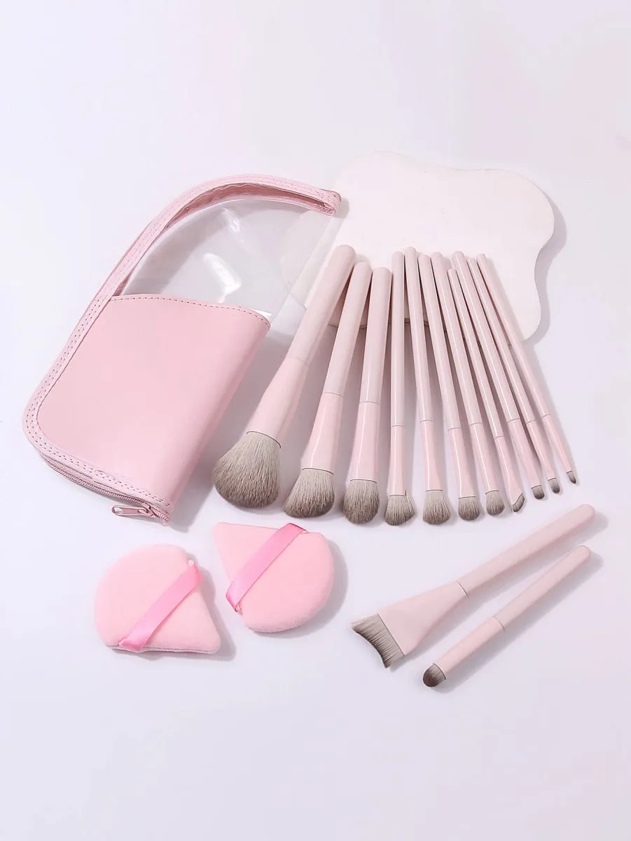 16Pcs Makeup Brushes Set With Triangle Powder Puffs & Storage Bag For Foundation Blush Eyeshadow Full Face Make‑up Kit — image 3