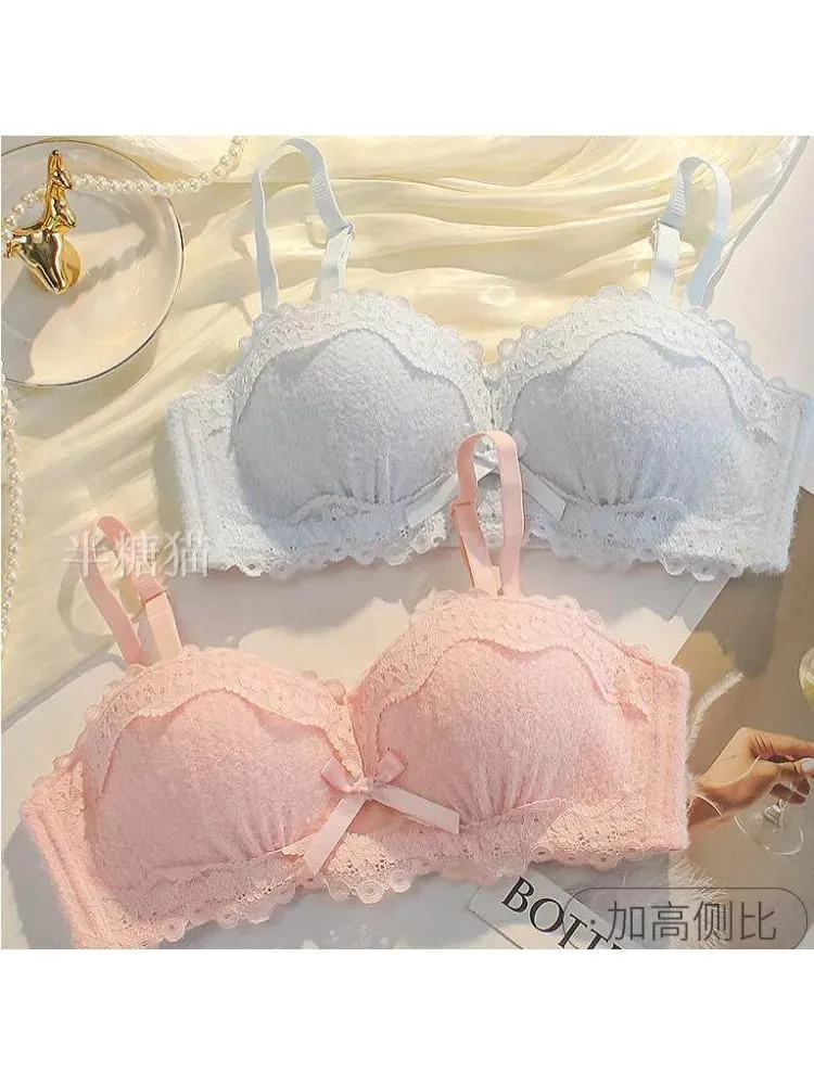 Mulheres sem alças sutiã sem fio anti-deslizamento meia xícara pequeno busto compressão potenciador anti-sag macio lingerie sexy conjunto