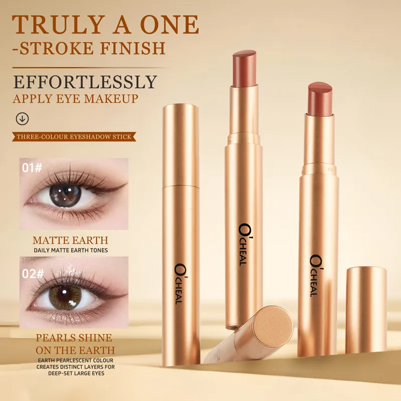 Sombra de olho perolada fosca em 3 cores, à prova d'água, durável, brilho, maquiagem para os olhos, cosméticos de longa duração