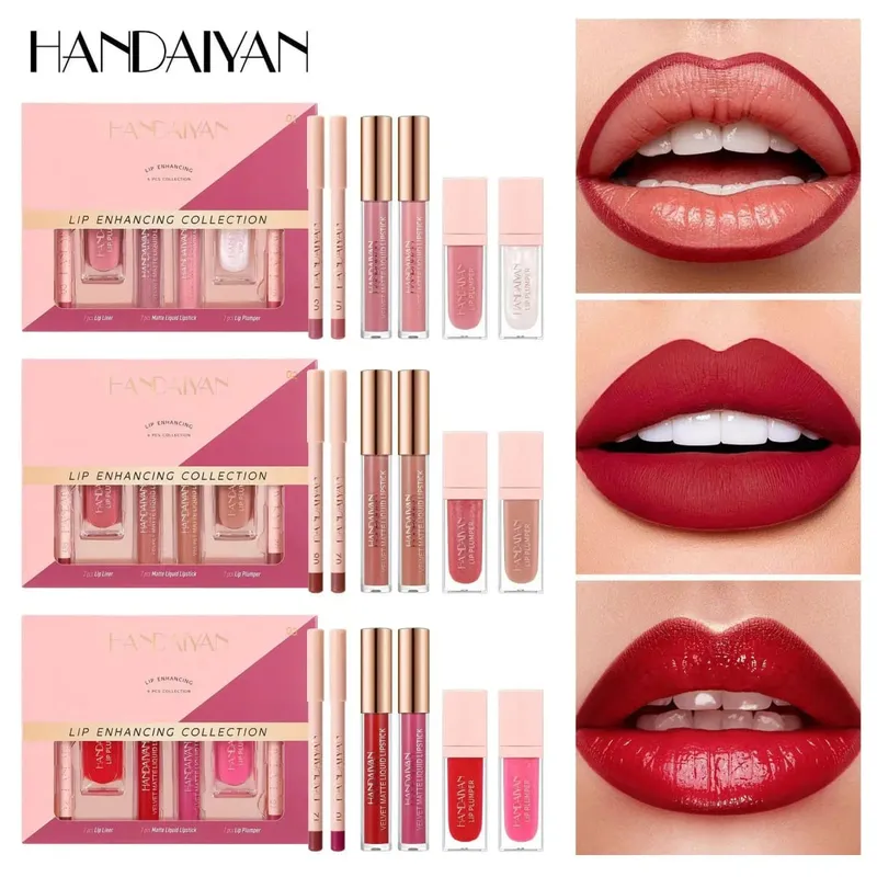 Matte Liquid Lipstick 6Pcs Set Waterproof Long Lasting Lip Plumper Hydrated Non Fade Makeup Gift Collection