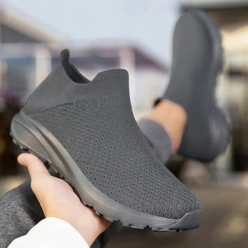 Tênis de alta qualidade masculino confortável respirável leve macio dedo do pé largo antiderrapante meias planas sapatos esportivos casuais ao ar livre — image 7