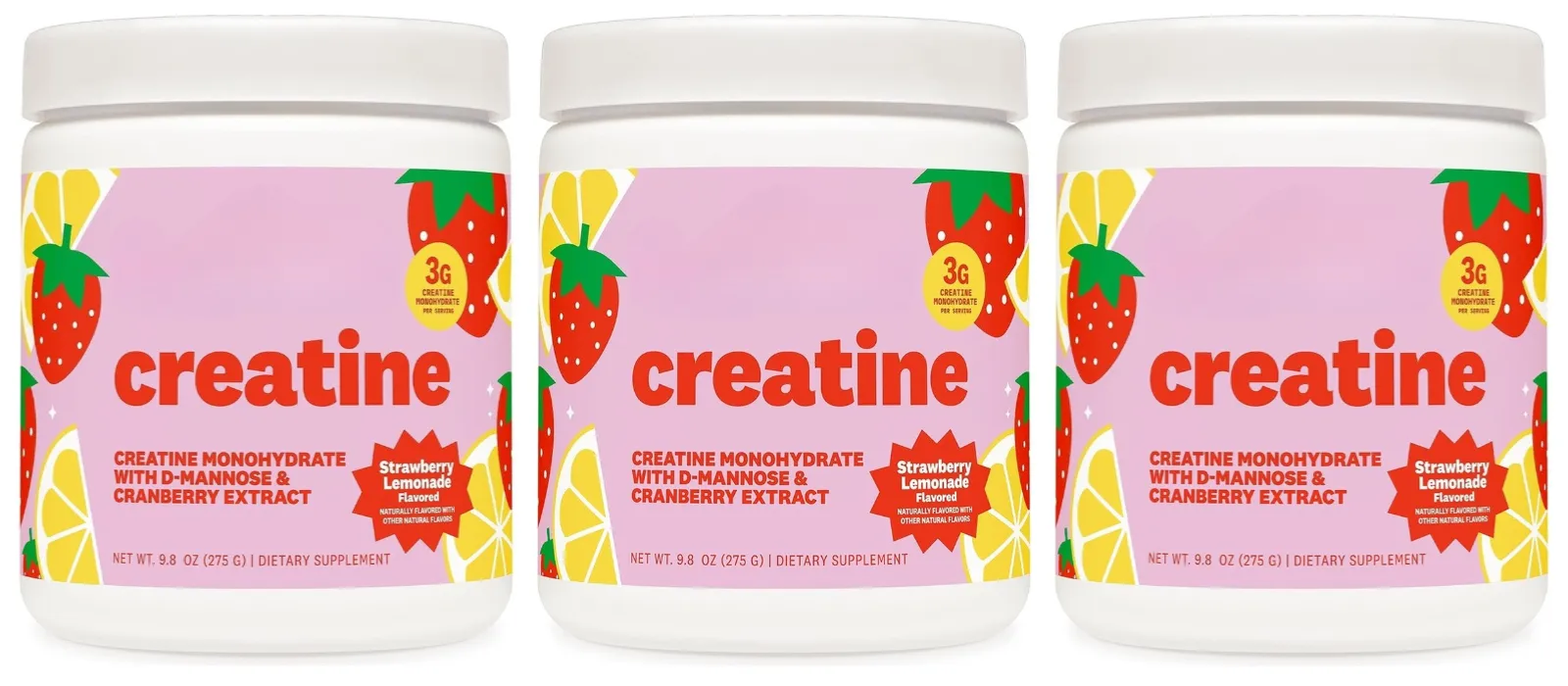 Suplemento de creatina monohidratada em pó 3g, fórmula vegana, sabor limonada de morango, açúcar zero para um estilo de vida ativo — image 9