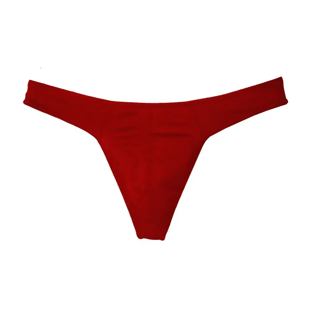 Men Underwear G String Cotton Thong Solid Color Soft Low Rise Male Bikini Briefs Comfy Penis Pouch Underpants Plus Size