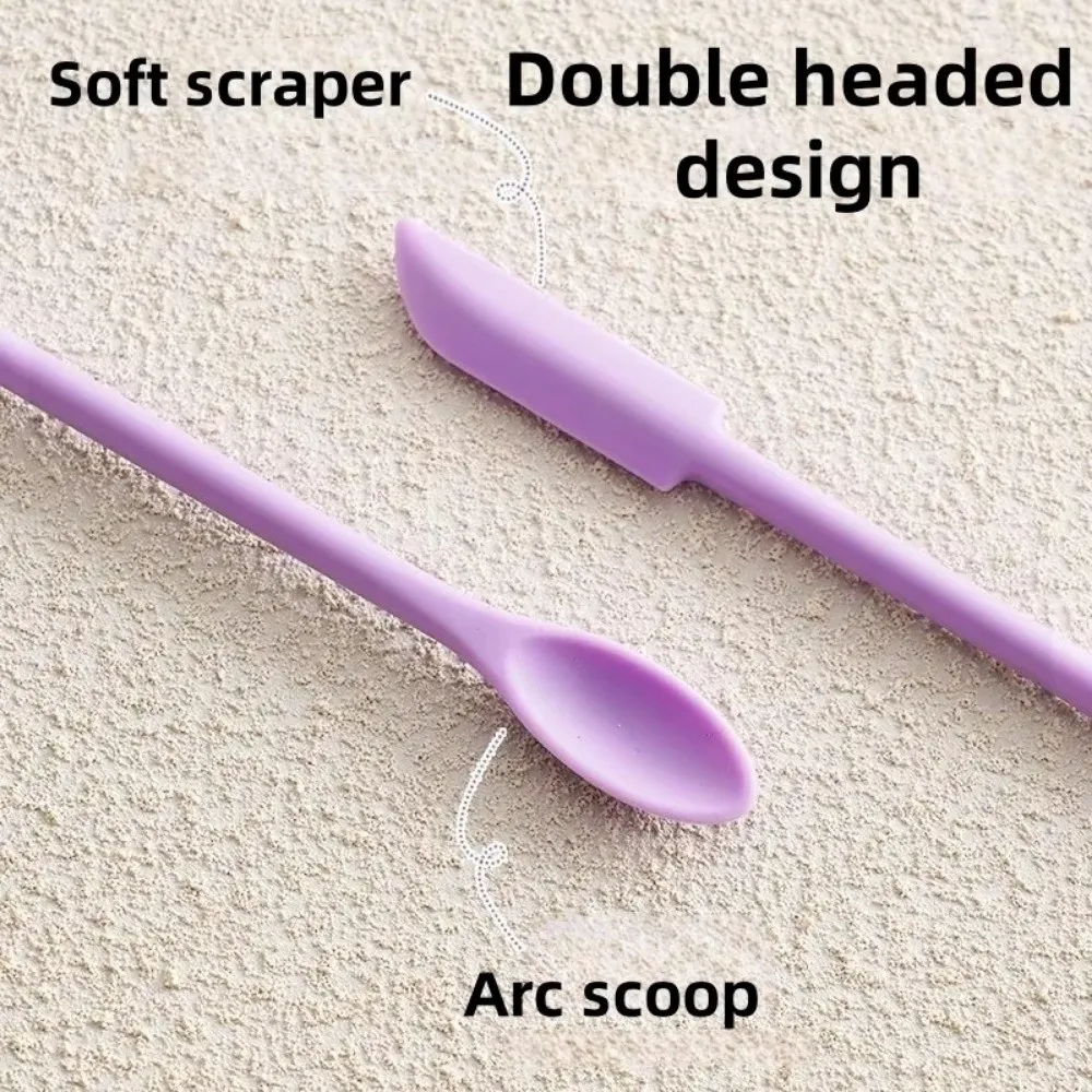 3 pçs portátil mini raspador de silicone dupla-cabeça alongada máscara facial escova macia cosméticos escavação colher pincéis de maquiagem conjunto