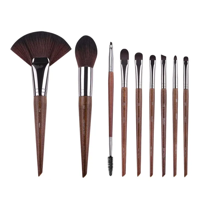 2 peças/35 peças mf pincéis de maquiagem macios de madeira natural, pó, base, corretivo, pincel de maquiagem, blush, ferramentas de sombra de cabelo sintético