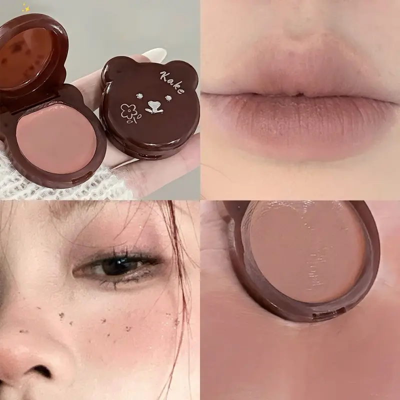 Urso multi-uso bochecha batom cremoso textura macia natural clareamento tez diariamente blush aveludado suave batom maquiagem
