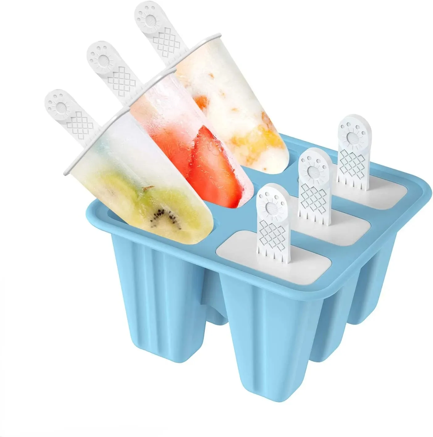 冰棒模具 6 件矽膠冰棒模具不含 BPA 冰棒模具可重複使用易脫模冰棒製作 — image 1