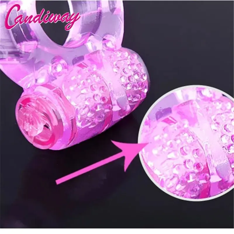 Anel de dedo vibrador elástico silicone pênis vibratório clitores massageador cockring brinquedo brinquedos sexuais produtos adultos para homem