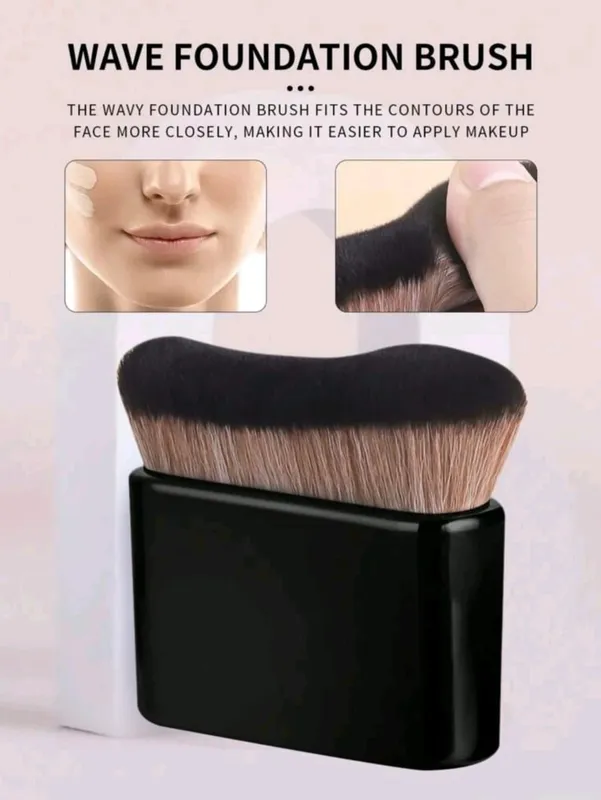 1 pincel de base em ouro rosa para bronzeamento, mistura de base, blush, sombra, bronzeador e base no rosto e pescoço com cerdas altas e baixas